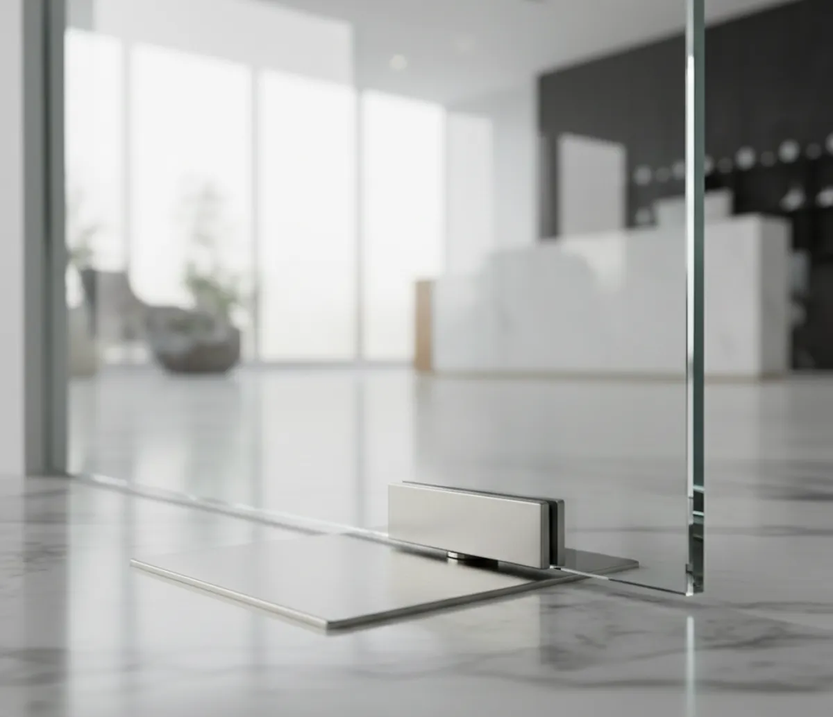 โช้คพื้นสำหรับประตูกระจก