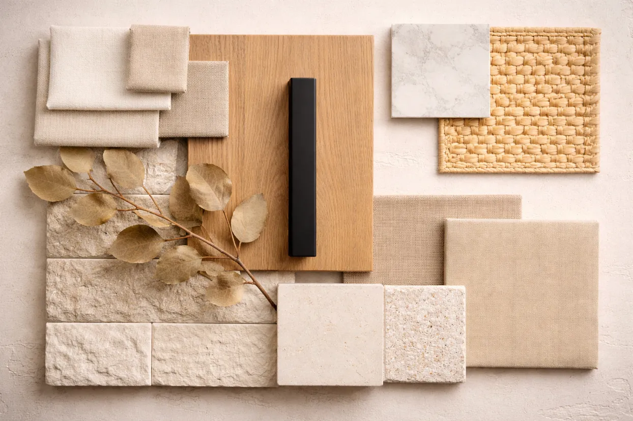moodboard สำหรับบ้านสไตล์ japandi เรียบ ๆ แต่อบอุ่น